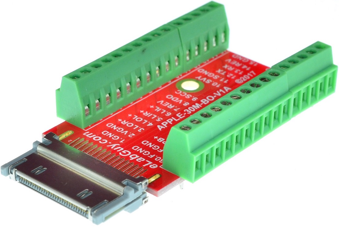 APPLE 30-pin male connector Breakout Board